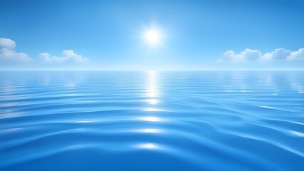 Sunny day with blue sky and sea.