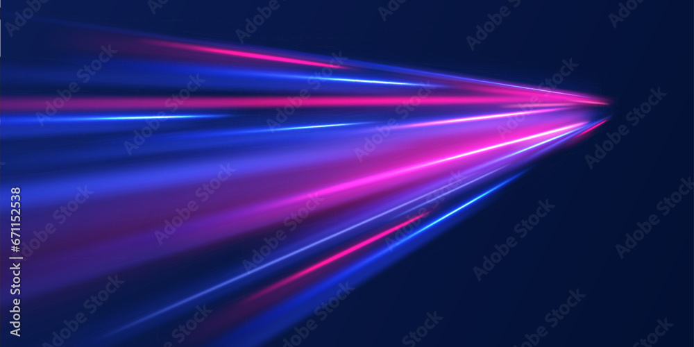 Fototapete modern abstract high-speed light effect. technology futuristic dynamic motion. abstract light trails