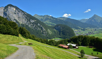 Blick auf Au und Schoppernau im Bregenzerwald; Vorarlberg; Österreich