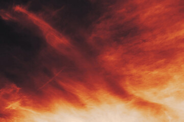 The red sky background looked like smoke and fire. bomb Violent. for wallpaper, backdrop and design.