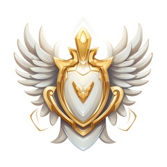Angel Shield Game Sprite Item in Medieval Style