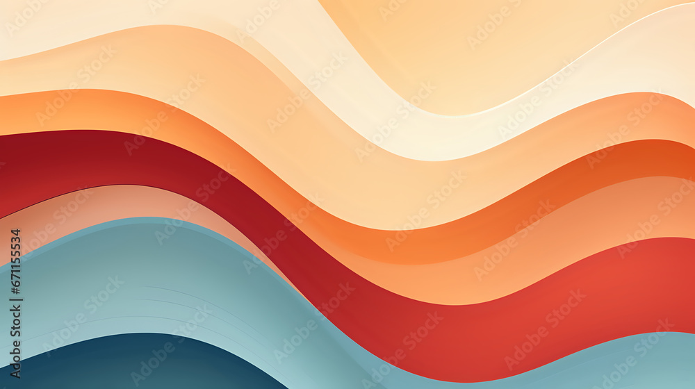 Wall mural abstract colorful waves pattern background. generative ai