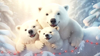 Foto op Canvas cute polar bears illustration © Melinda Nagy