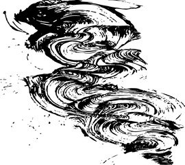 Vector brush sroke texture. Distressed uneven grunge background. Abstract distressed vector illustration. Overlay over any design to create interesting effect and depth. Black isolated on white. EPS10