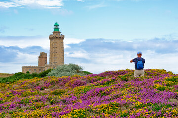 the lighthouse of Cap Fréhel, a peninsula in Côtes-d'Armor, in northern Brittany, France