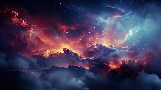 Galaxies and nebulas and outer space background. Generative AI