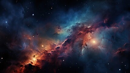 Galaxies and nebulas and outer space background. Generative AI - obrazy, fototapety, plakaty