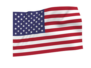 United States Of America. Wavy flag. USA. Isolated. 3d illustration.