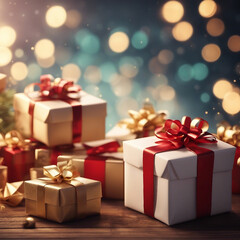 Colorful Christmas gift boxes Boxing day