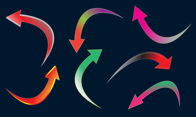 3d arrows Vectors  Illustrations , Onwards Upwards Arrows 3d Glossy Stock , Arrow Stickerst Various Angles Directions, 3d Stock Vector Colorful ribbon arrow set. Arrow stickerst various angle3d Arrow