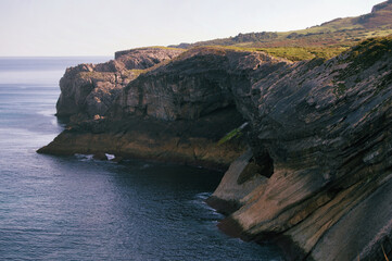 Coastline of the cliffs of Asturias, Spain.