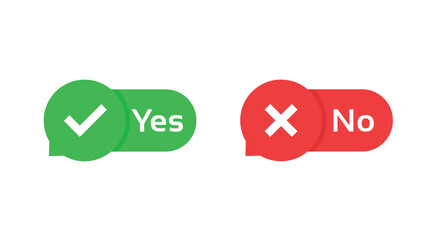 Yes and no button - obrazy, fototapety, plakaty