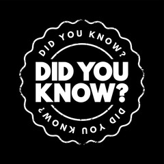 Did You Know Question text stamp, concept background