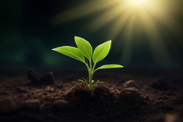 Close-Up of a Young Plant: Embracing a Green World and World Soil Day