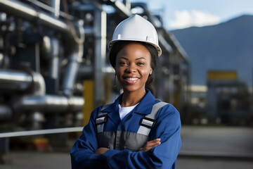 工場施設で働くアフリカン労働者