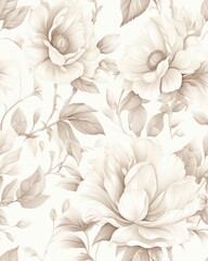 Vintage Rose Floral Pattern with Soft Muted Colors
