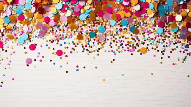 Holiday template background with confetti on white