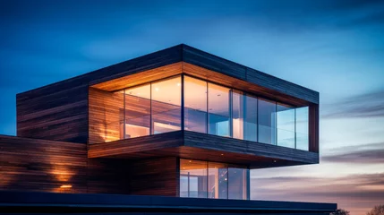 Fotobehang Modern contemporary wood sided building © graja