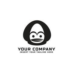 Funny mascot logo shaped like a bird. Logo for company, brand, apps, and product.