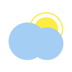 weather icons cloud and sun vector illustration. Vector graphics. Sun with Sun Beams and Cloud drawn. Simple flat contour signs for the Internet, forecast application. Editable strokes. web icon.