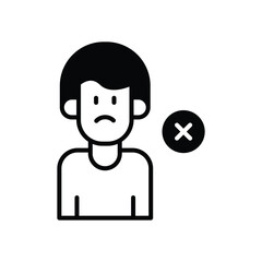 Delete Friend icon isolate white background vector stock illustration.
