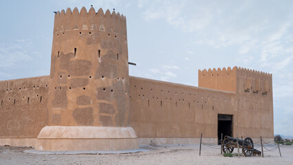 Fototapeta na wymiar historical old Fort Zubarah (Al Zubara) in North East of Qatar
