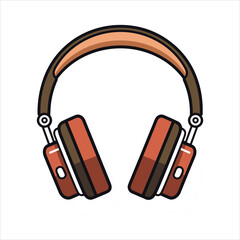 Illustration of headphones music technology icon