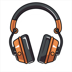 Illustration of headphones music technology icon