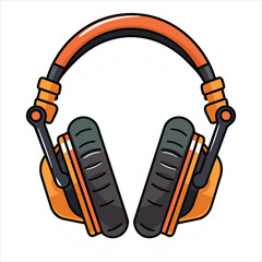 Illustration of headphones music technology icon