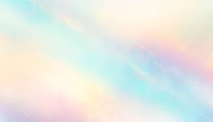 Deurstickers Holographic Pastel color background. Rainbow marble gradient. Iridescent foil effect texture. Dreamy background. © CreativeStock