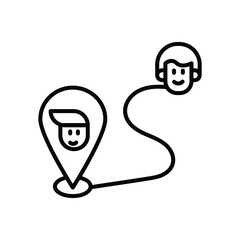 Location icon isolate white background vector stock illustration.
