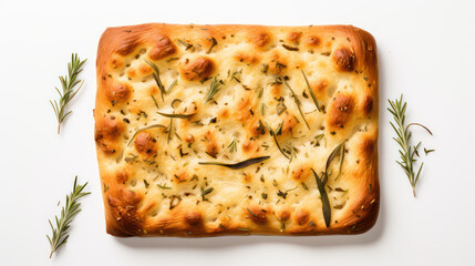 Italian Focaccia Bread White Background - Hight Quality Details 
