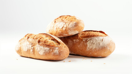 Italian Bread on White Background - Hight Quality Details 