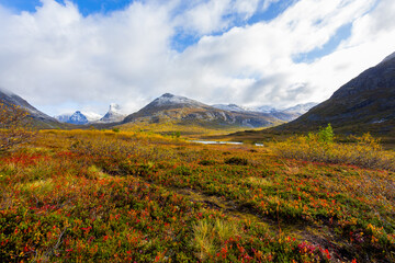 Autumn landscape in Trollstigen road in south Norway in Europe