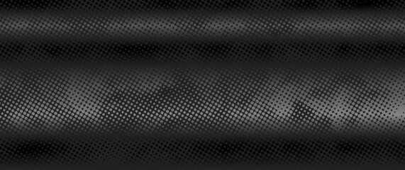 Halftone black vector art background. Modern grunge illustration with gradient black grey gradient. Metal texture.
