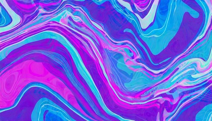 Abstract blue and purple liquid wavy shapes futuristic banner. Glowing retro waves background