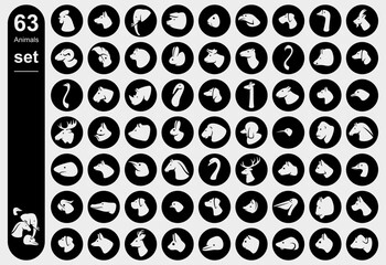Animals set. Animals collection icons. Vector