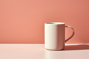 Coffee or tea mug over pastel background. Generative AI