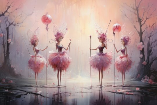 Whimsical sugarplum fairies, bringing sweetness and joy to the holiday season - Generative AI