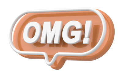 OMG. Oh My God, Word and Phrase. 3D illustration.