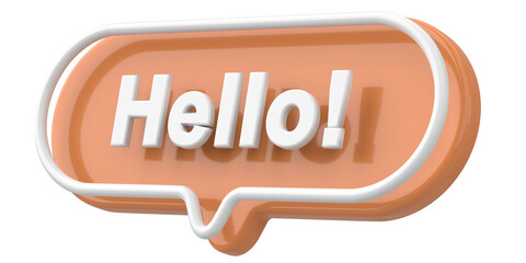 Hello. Word and Phrase. 3D illustration.