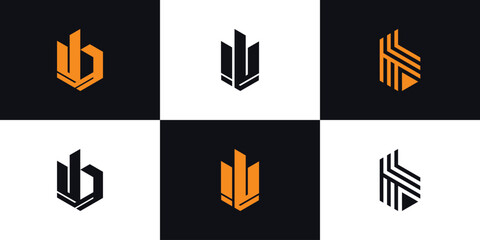 Letter b logo design collection creative concept Premium Vector