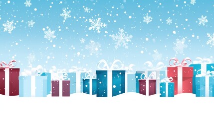 Christmas and Holiday Gifts Snow Winter Background stock illustration