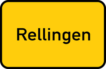 City sign of Rellingen - Ortsschild von Rellingen