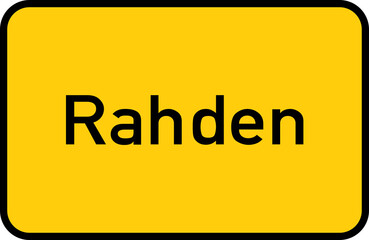 City sign of Rahden - Ortsschild von Rahden