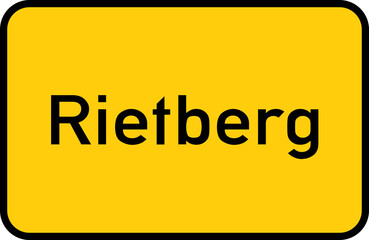 City sign of Rietberg - Ortsschild von Rietberg