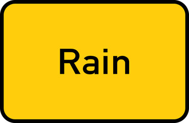 City sign of Rain - Ortsschild von Rain