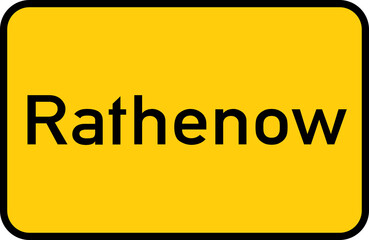 City sign of Rathenow - Ortsschild von Rathenow