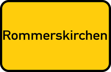 City sign of Rommerskirchen - Ortsschild von Rommerskirchen