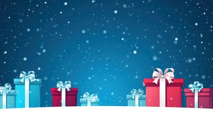Christmas and Holiday Gifts Snow Winter Background stock illustration